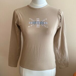 Burberry long sleeve TOP/tunic,blouse, shirt Sz 4 US/S England;preowned
